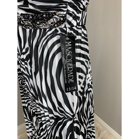 NWT Zebra Maxi Pleated Dress Wedding Guest Prom Spring Summer Special Occasion - Picture 7 of 14